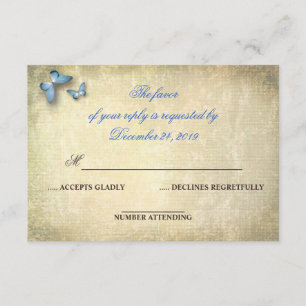 rsvp de bodas de lona antigua y elegante