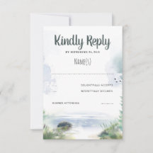 RSVP de bodas de verano en el paseo marítimo