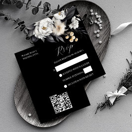 Rsvp de bodas en blanco y negro