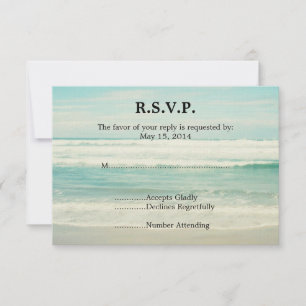RSVP de bodas en el océano playa