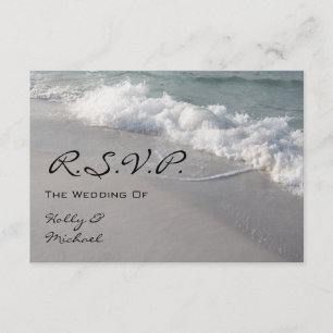 RSVP de bodas - Ondas y arena oceánicas