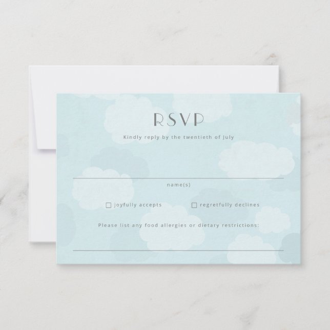 RSVP de bodas para bodas de destino (Anverso)
