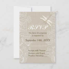 RSVP de Burlap and Lace Rustic Wedding