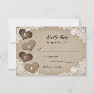 RSVP de Burlap y Boda de Cara Rústica