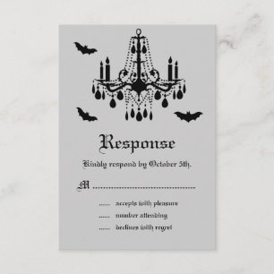 RSVP de candelabro negro y damask