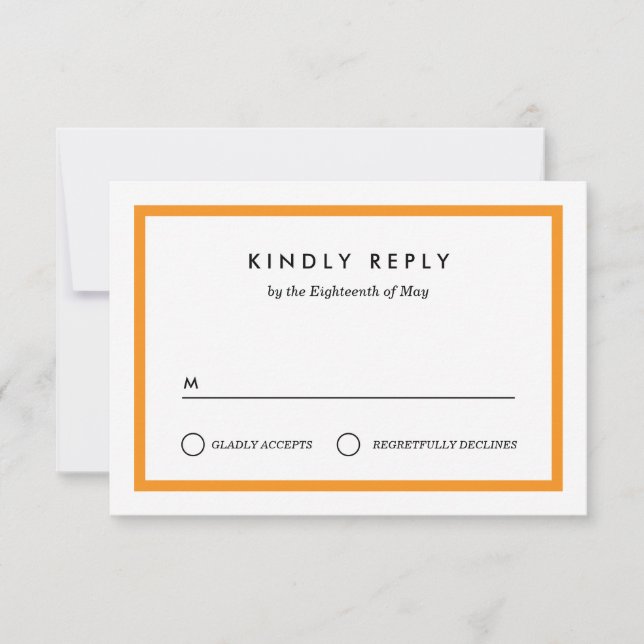 RSVP de casamiento de bloque de color (Anverso)