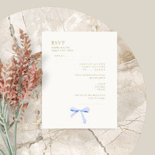 RSVP de casamiento de cinta azul turquesa