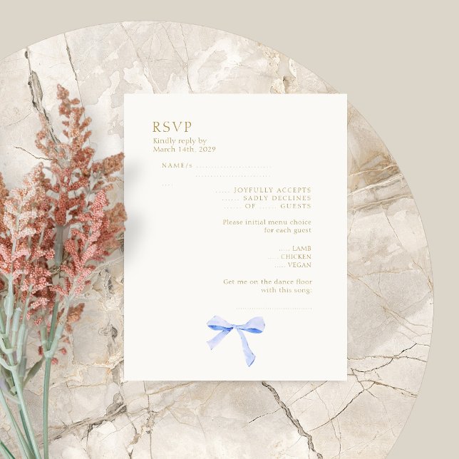 RSVP de casamiento de cinta azul turquesa (Subido por el creador)
