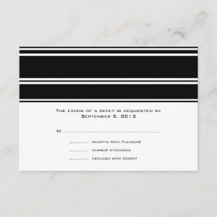 RSVP de casamiento de rayas blancas y negras