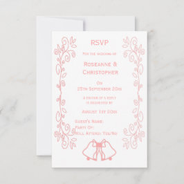 RSVP de casamiento rosado Bells de tarjetas Despla