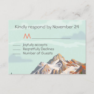 RSVP de celebración de una boda de montaña rusa