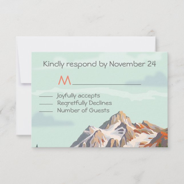 RSVP de celebración de una boda de montaña rusa (Anverso)