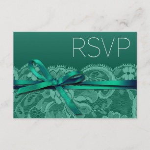 RSVP de cinta de arcos y encaje   turquesa