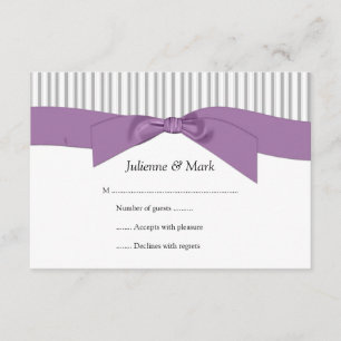RSVP de cinta púrpura 3,5x5 franjas blancas grises
