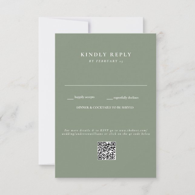 RSVP de código QR de Boda de sabios moderno (Anverso)