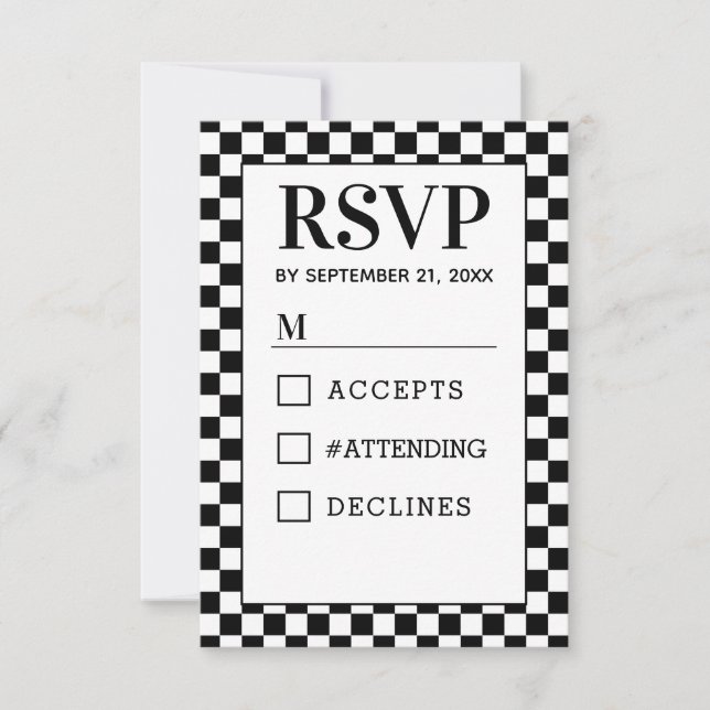 RSVP de comprobación de BW (Anverso)