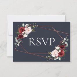 RSVP de Copper Geométrica Burgundy Blue