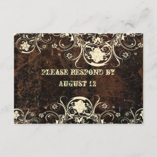 RSVP de cuero esposado y encaje con sobres