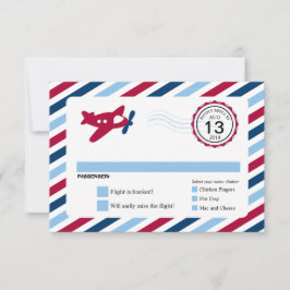 RSVP de cumpleaños de Propeller Plane Airmail