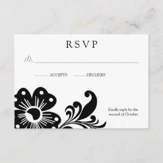 RSVP de desplazamiento de flor con sobre