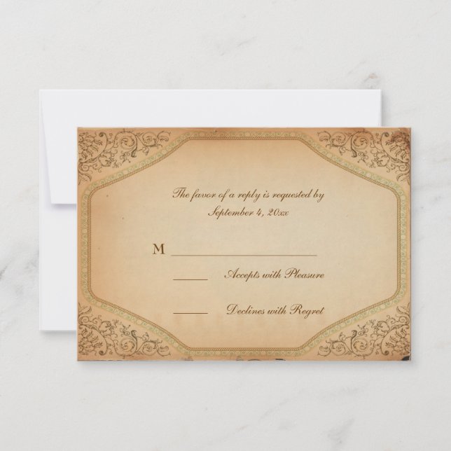 RSVP de desplazamiento de pergamino de época (Anverso)