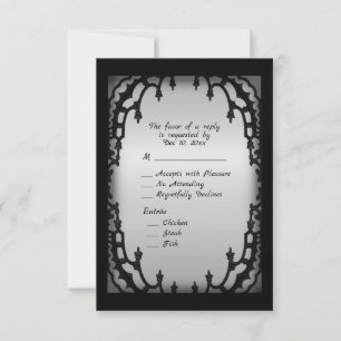 RSVP de diseño gótico con opción Entree