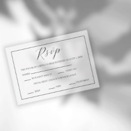 RSVP de escritura minimalista en blanco y negro