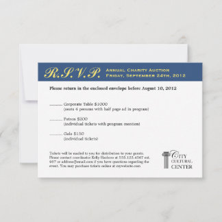 RSVP de evento de gala de negocios amarillo de la 