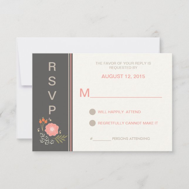 RSVP de Floral Rusa Retro (Anverso)