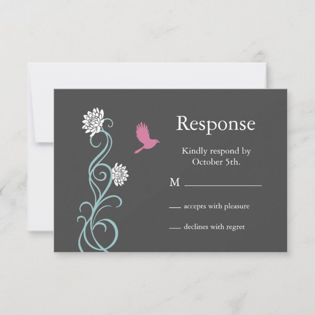 RSVP de flores de Lotus (gris) (Anverso)