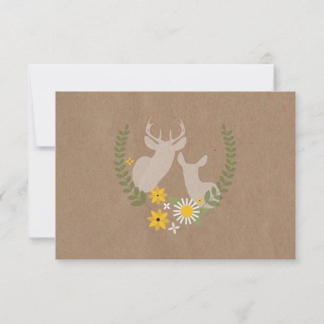 RSVP de flores silvestres y ciervos inspirados en  (Anverso)