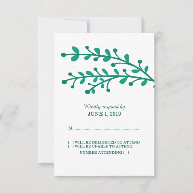 RSVP de follaje simple verde (Anverso)