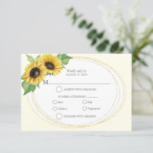 RSVP de girasol elegante y sencillo