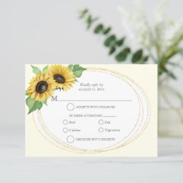 RSVP de girasol elegante y sencillo