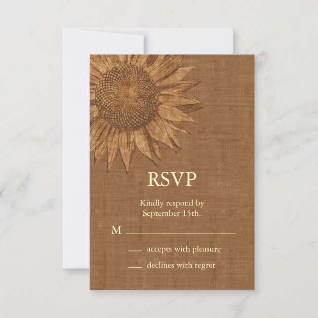 RSVP de girasol otoñal (Anverso)