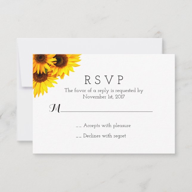 RSVP de girasol simple (Anverso)