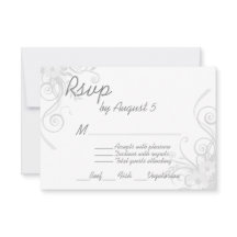 RSVP de gris blanco y claro con opción de menú