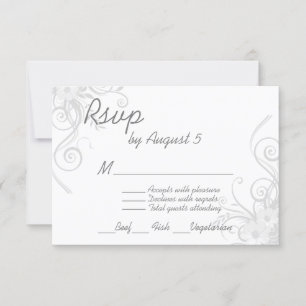 RSVP de gris blanco y claro con opción de menú