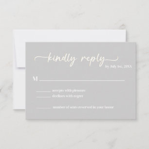 RSVP de Guay Gray Trendy Script