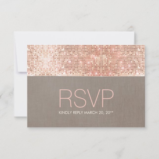 RSVP de Guay Modern Faux Rosa Gold Sequins (Anverso)