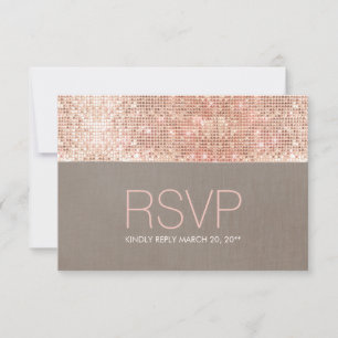 RSVP de Guay Modern Faux Rosa Gold Sequins