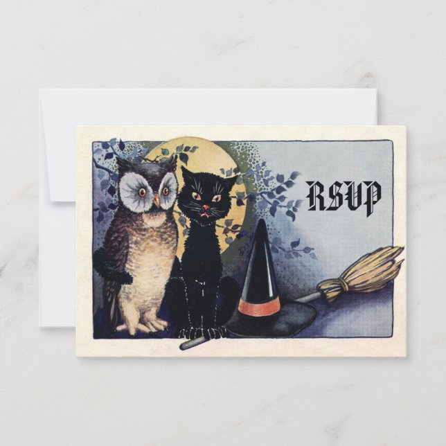 RSVP de Halloween de Bechuza y Gato (Anverso)