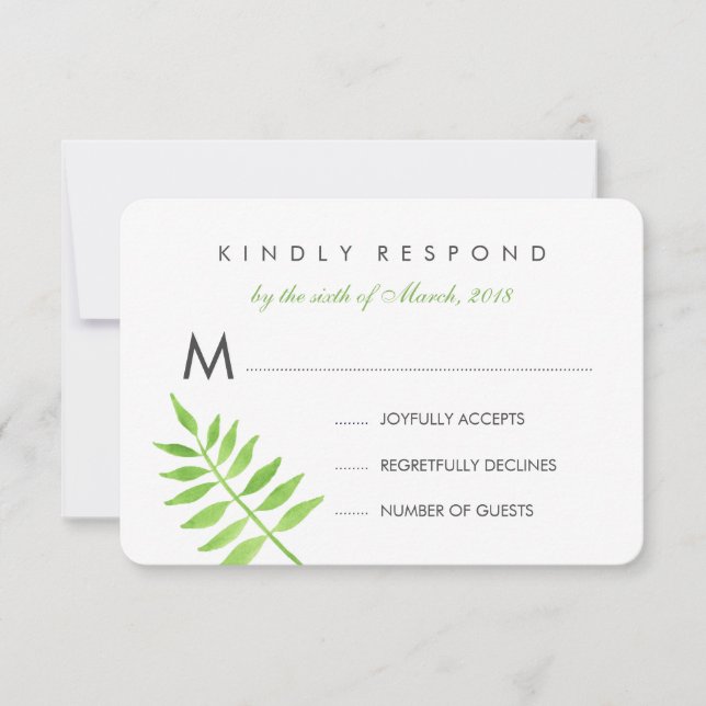 RSVP de hojas de acuarela (Anverso)