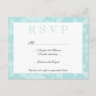 RSVP de huevo azul simple de damask Robin