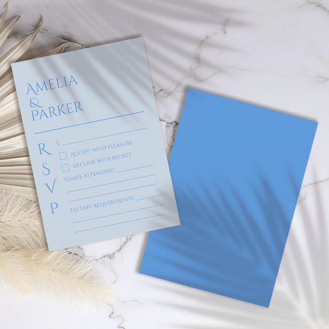 RSVP de la boda azul minimalista (Subido por el creador)