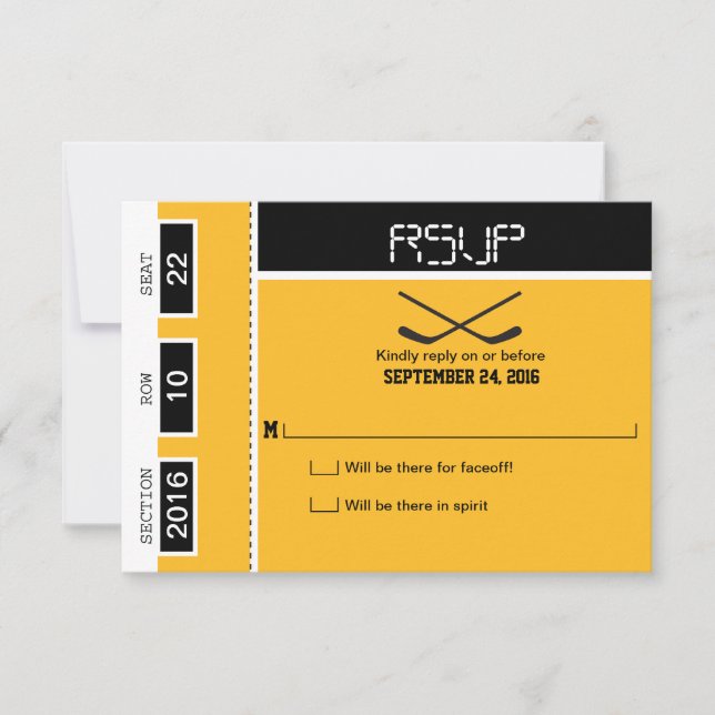 RSVP de la boda de hockey (Anverso)