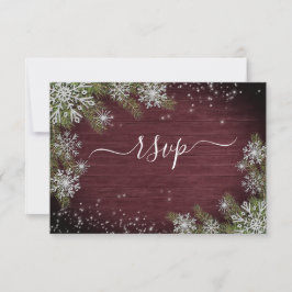 RSVP de la boda de invierno de borgoña plateada ru