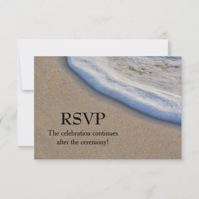 RSVP de la boda de la arena y la espuma marina (Anverso)