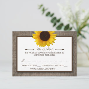 RSVP de la boda de la boda del girasol y la boda d
