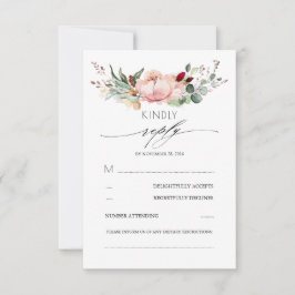 RSVP de la boda de la caída de la flor rusa
